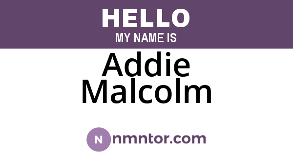 Addie Malcolm
