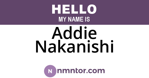 Addie Nakanishi