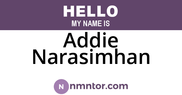 Addie Narasimhan