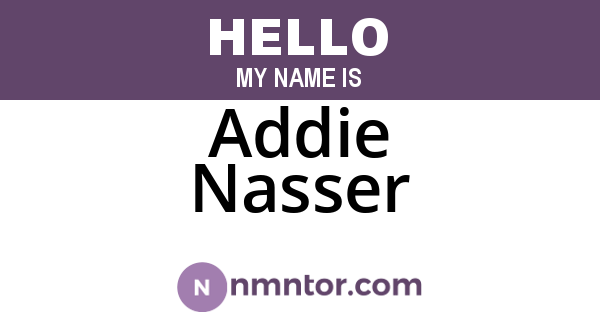 Addie Nasser
