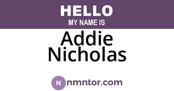 Addie Nicholas