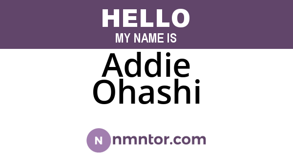 Addie Ohashi