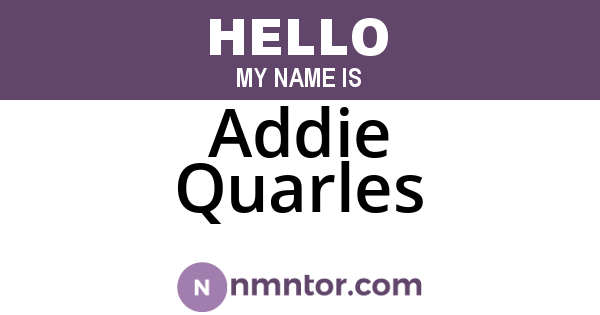 Addie Quarles