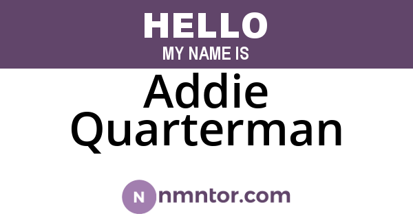 Addie Quarterman