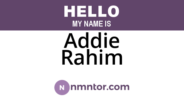 Addie Rahim