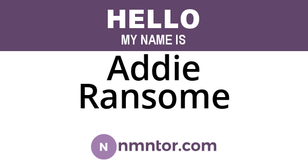 Addie Ransome