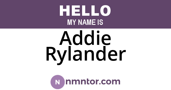 Addie Rylander