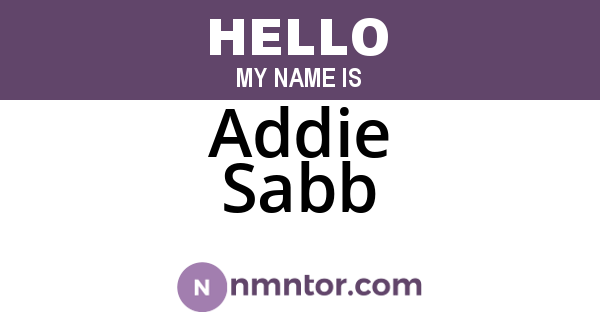 Addie Sabb