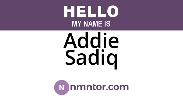 Addie Sadiq
