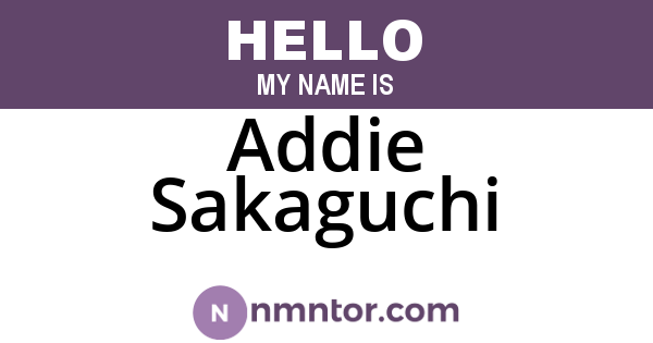 Addie Sakaguchi