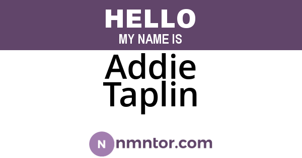 Addie Taplin
