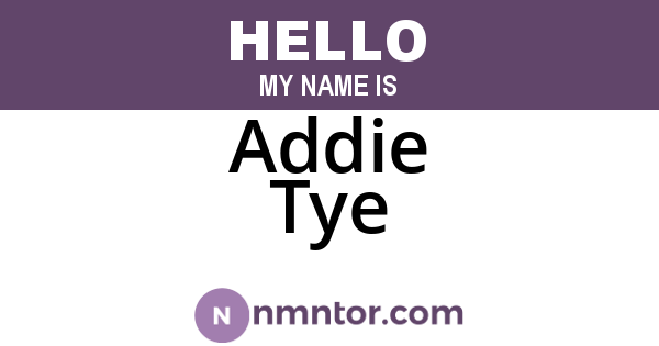 Addie Tye