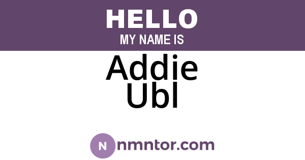 Addie Ubl