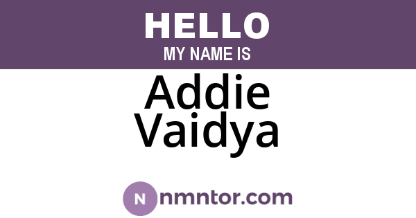 Addie Vaidya
