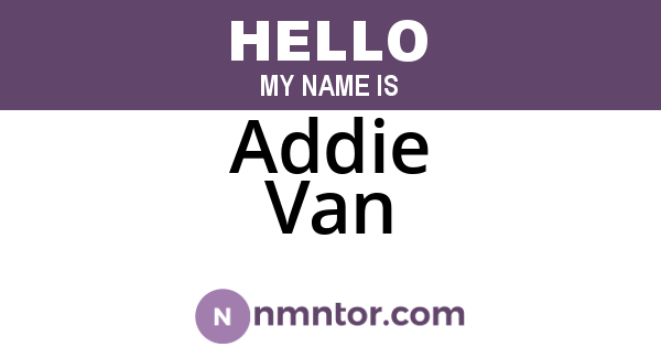Addie Van