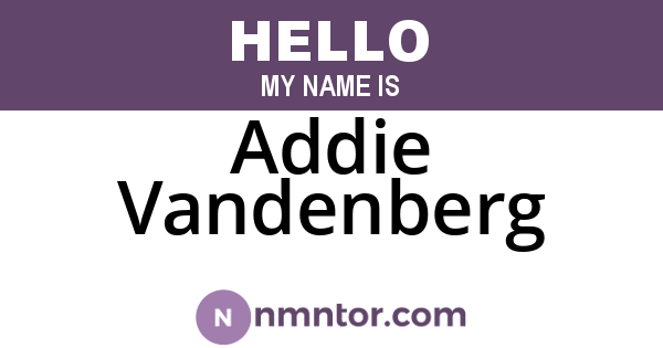 Addie Vandenberg