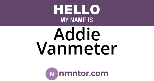 Addie Vanmeter