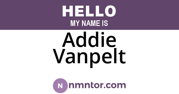 Addie Vanpelt
