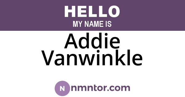 Addie Vanwinkle