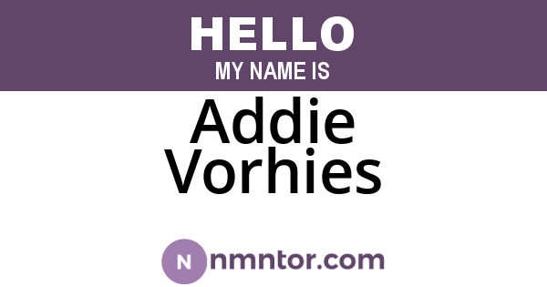 Addie Vorhies