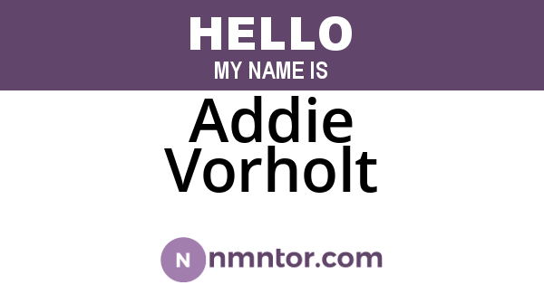 Addie Vorholt