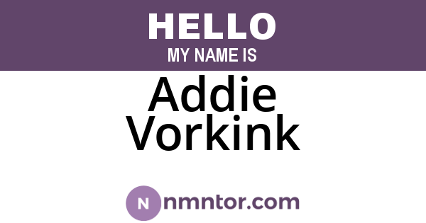 Addie Vorkink