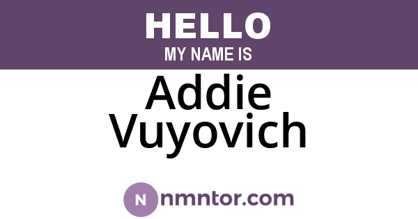 Addie Vuyovich