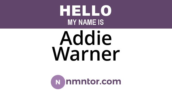 Addie Warner