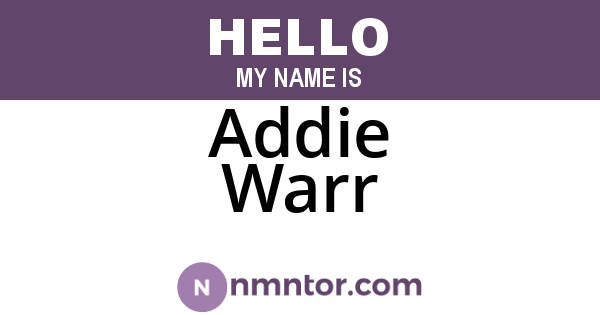 Addie Warr