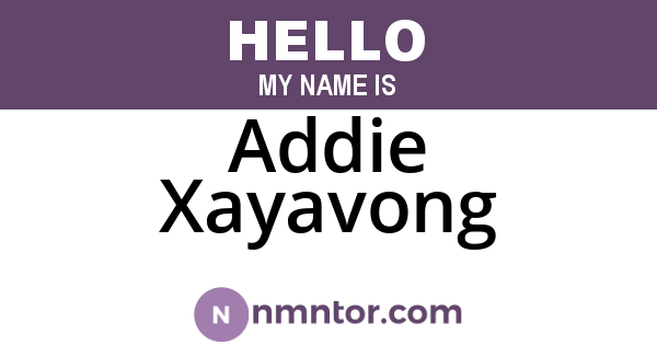 Addie Xayavong
