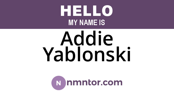Addie Yablonski