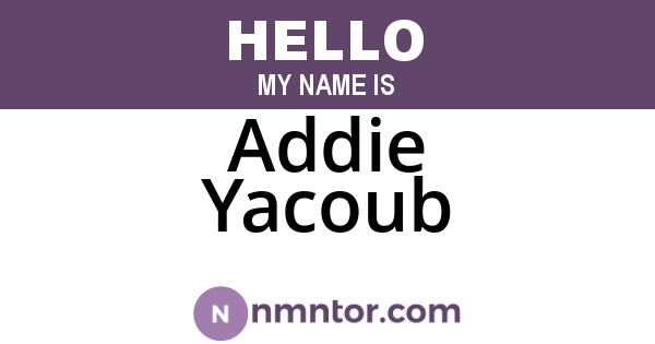 Addie Yacoub