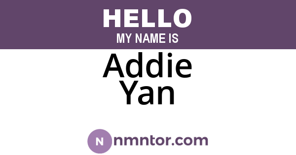 Addie Yan