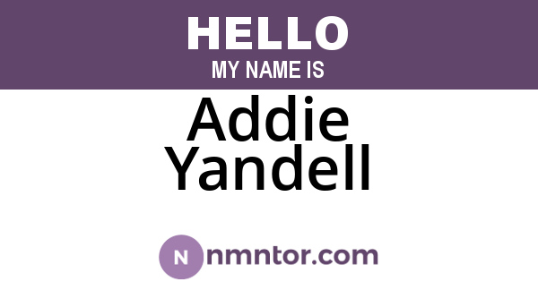 Addie Yandell