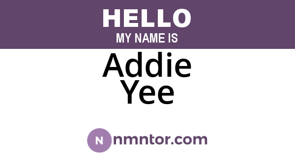 Addie Yee