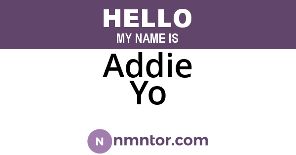 Addie Yo