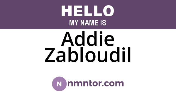 Addie Zabloudil