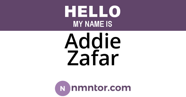 Addie Zafar