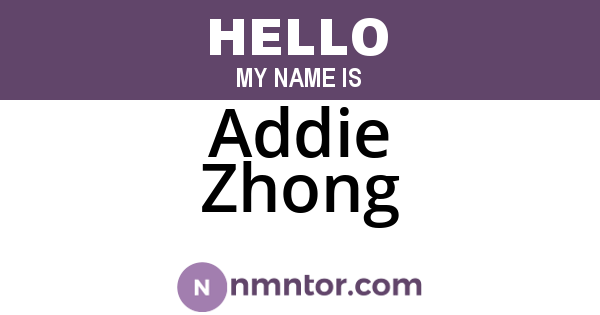 Addie Zhong