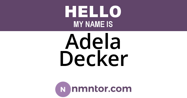 Adela Decker