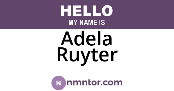 Adela Ruyter