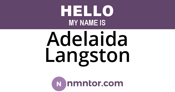 Adelaida Langston
