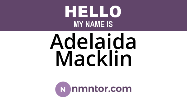 Adelaida Macklin