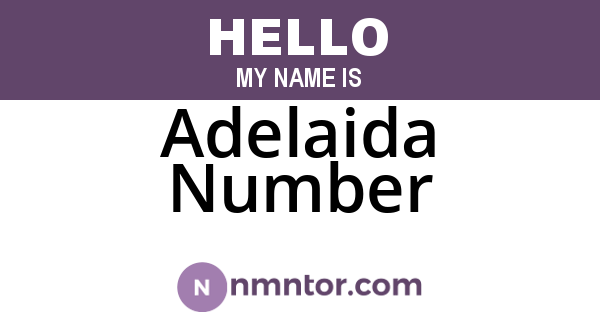 Adelaida Number