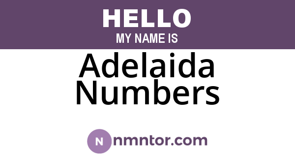 Adelaida Numbers