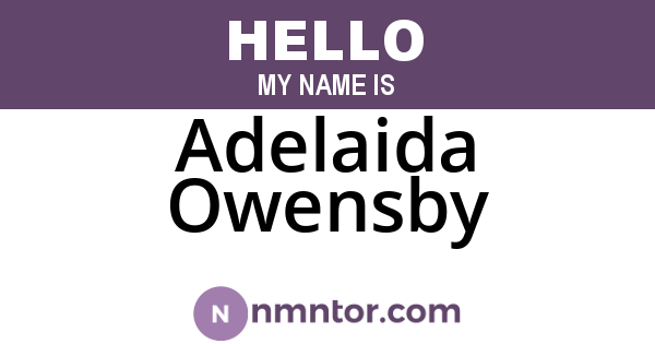 Adelaida Owensby