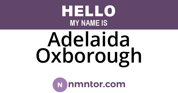 Adelaida Oxborough