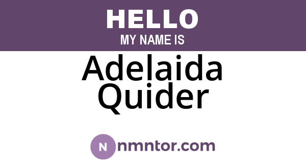 Adelaida Quider