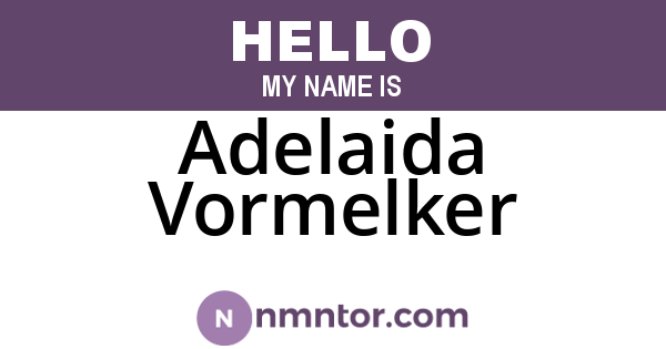 Adelaida Vormelker