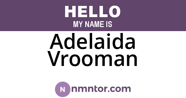 Adelaida Vrooman